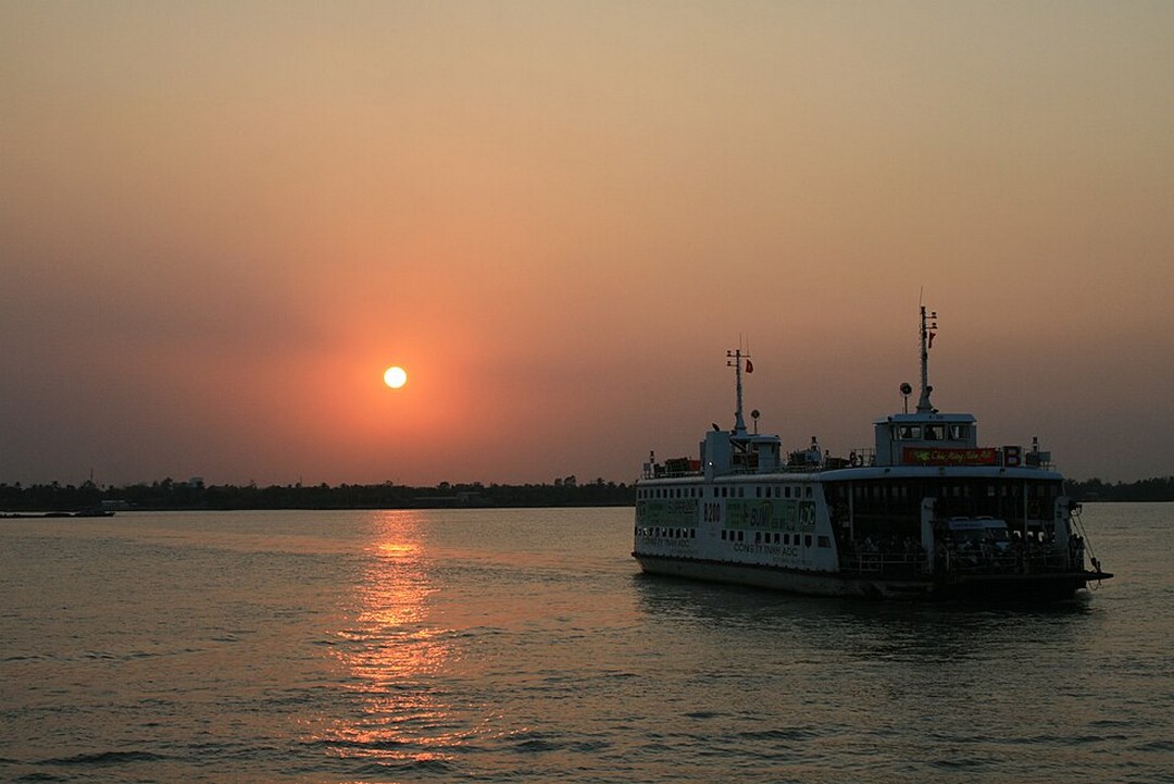 Golden hour over the Mekong River as the day winds down