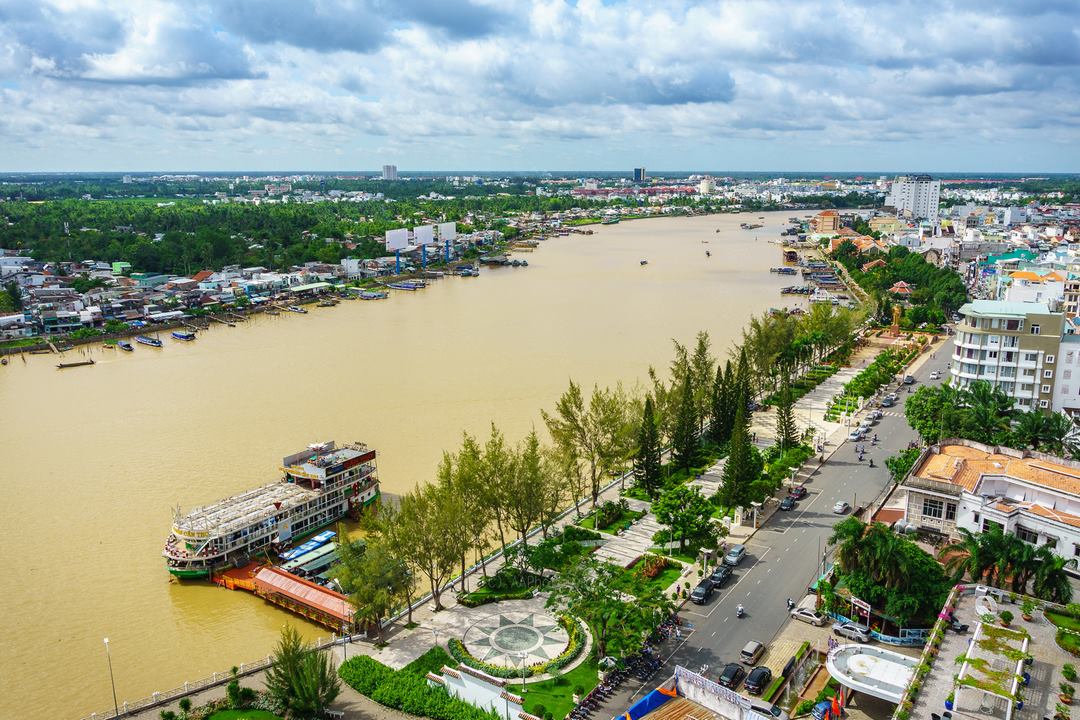 Ninh Kieu Quay (Can Tho) on the Hau River — hotel-dense, walkable riverside area