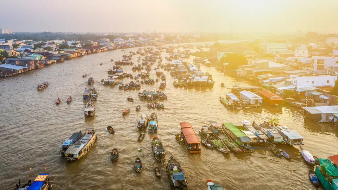 Mekong Delta dry season floating market
