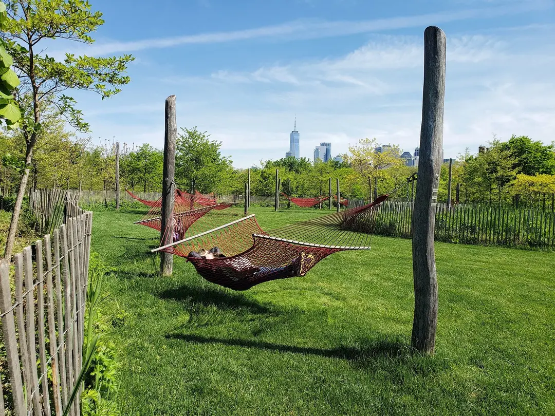 relaxing on hammock village gardens Unicorn Island