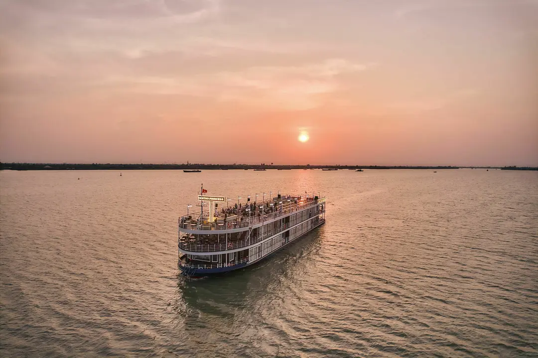 sunset cruise boat Mekong Delta