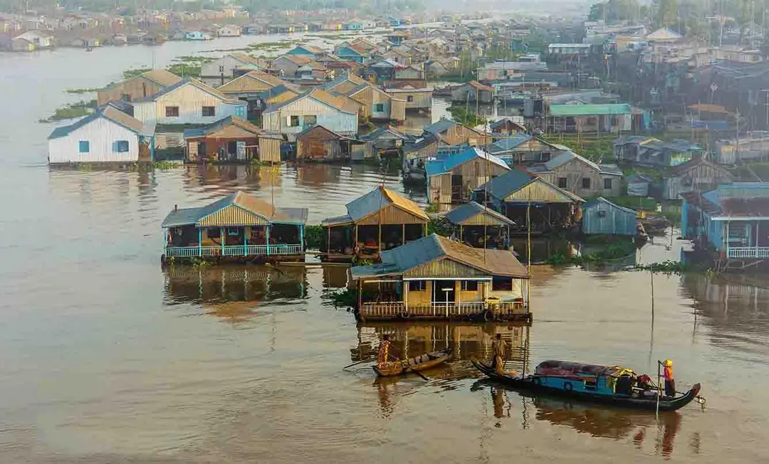 mekong delta landscapes in rainy season