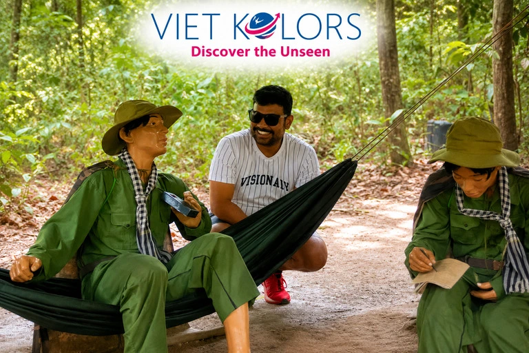 The main entrance to the Cu Chi Tunnels, where visitors begin their journey after paying the Cu Chi Tunnels entrance fee. The main entrance to the Cu Chi Tunnels, where visitors begin their journey after paying the Cu Chi Tunnels entrance fee.